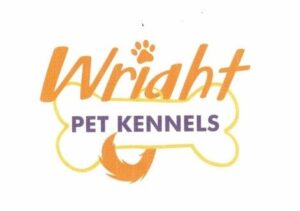 Wright Pet Kennels logo with dog bone design.